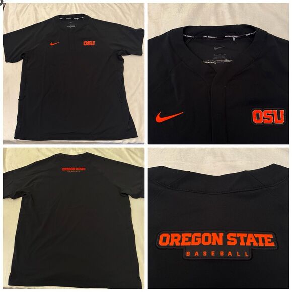Nike Oregon State Beavers Team Issue Short Sleeve Batting Cage Hot Jacket - Picture 1 of 6